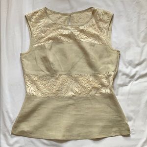 Escada linen and lace shirt small